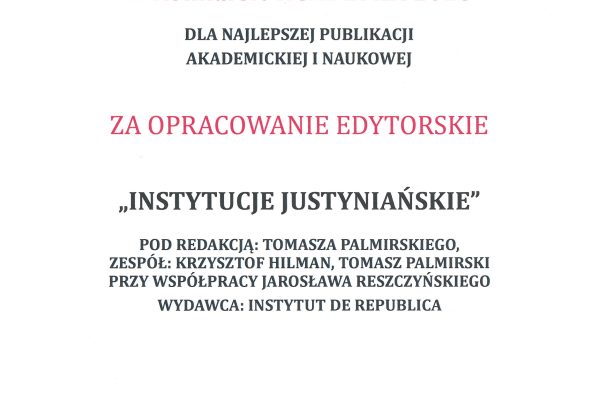 Zdjęcie 5 z 5: Wydawnictwo Instytutu De Republica wyróżnione podczas Międzynarodowych Targów Książki w Warszawie!