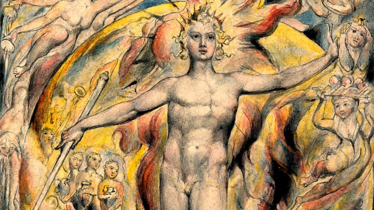 William Blake, The Sun at His Eastern Gate. Źródło: wikimedia.art